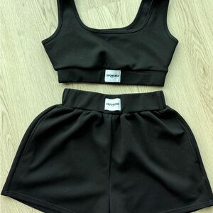 Women's Black Shorts & Top